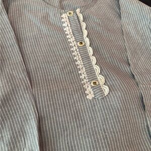 Striped Grey/white kurta & pant set